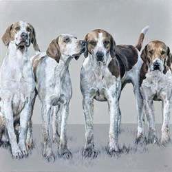 The Berkeley Four by Vicky Palmer - Original Painting on Stretched Canvas sized 39x39 inches. Available from Whitewall Galleries